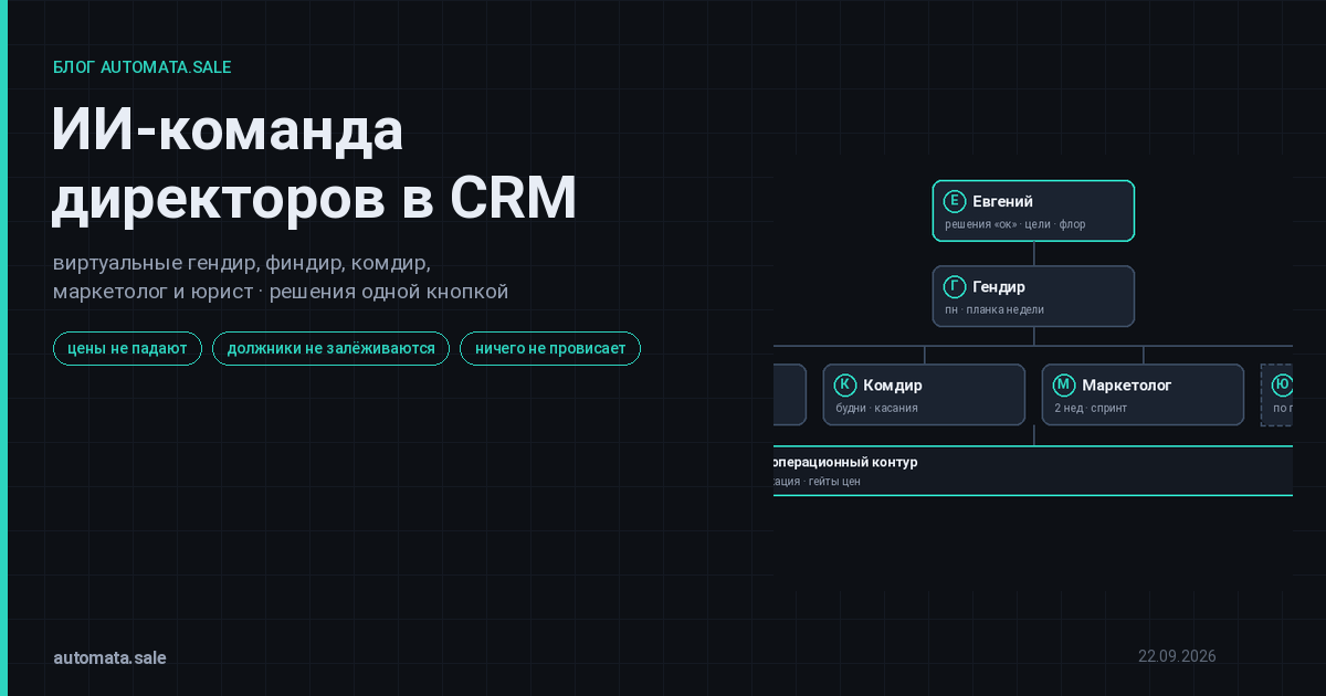 ИИ-команда директоров в CRM: виртуальные гендир, финдир и комдир, которые задают неудобные вопросы