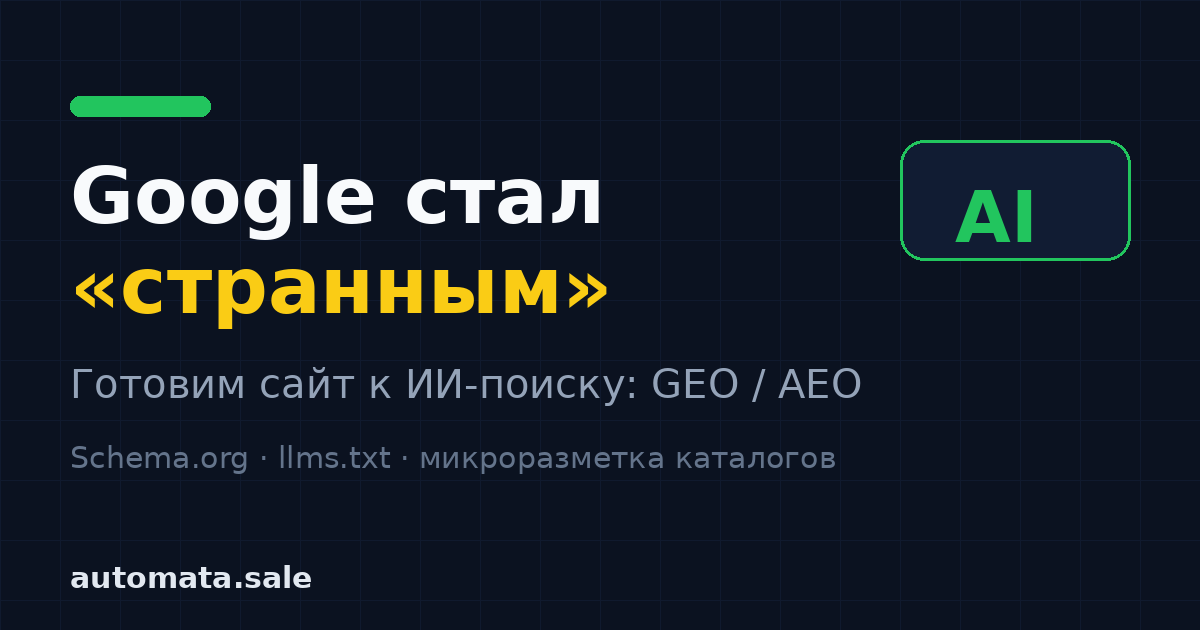 Google стал «странным»: почему бизнесу пора готовить сайт к ИИ-поиску